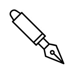 calligraphy pen icon, calligraphy pen line art - simple line art of calligraphy pen, perfect for calligraphy pen logos and icons