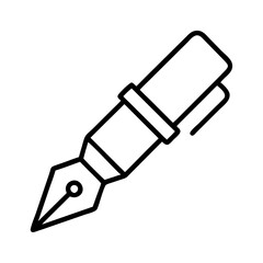 calligraphy pen icon, calligraphy pen line art - simple line art of calligraphy pen, perfect for calligraphy pen logos and icons