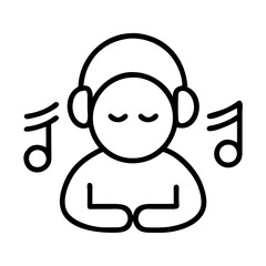 calming music icon, calming music line art - simple line art of calming music, perfect for calming music logos and icons