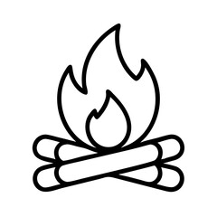 campfire icon, campfire line art - simple line art of campfire, perfect for campfire logos and icons