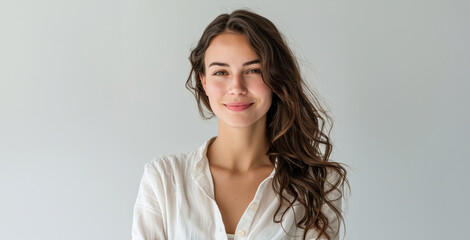 woman dressed in adaptable outfit that epitomize understated style, making it perfect for promoting lifestyle brands, workwear, or inclusive fashion lines.