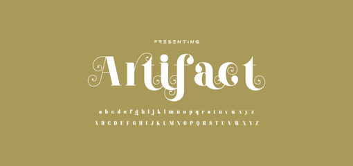 Elegant ligature alphabet letters font logo. Typography luxury classic lettering serif fonts decorative wedding vintage retro logos, design for fashion,beauty shop and brand . vector illustration