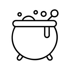cauldron icon, cauldron line art - simple line art of cauldron, perfect for cauldron logos and icons