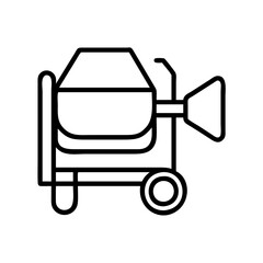 cement mixer icon, cement mixer line art - simple line art of cement mixer, perfect for cement mixer logos and icons