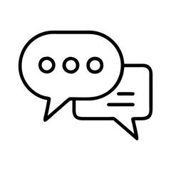 chat bubble icon, chat bubble line art - simple line art of chat bubble, perfect for chat bubble logos and icons