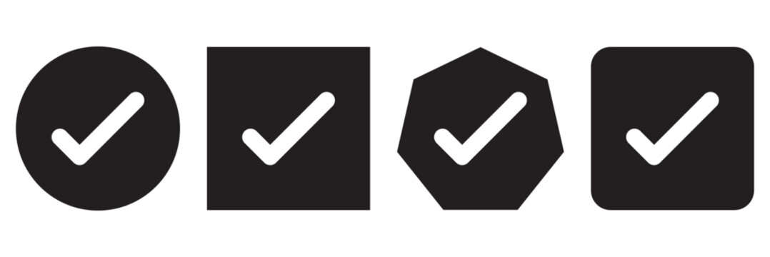 check box icon with correct, accept checkmark icons green tick box, check list circle frame - checkbox symbol sign