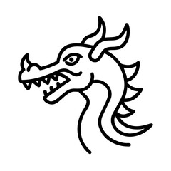 chinese new year dragon icon, chinese new year dragon line art - simple line art of chinese new year dragon, perfect for chinese new year dragon logos and icons