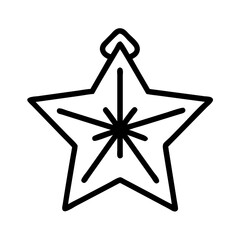 christmas star icon, christmas star line art - simple line art of christmas star, perfect for christmas star logos and icons