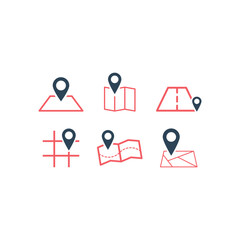 Pinpoint icons set symbol design illustration