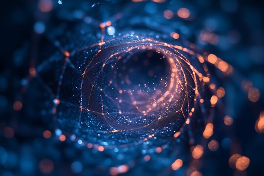 Glowing alien neural network in deep space