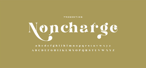 Luxury wedding alphabet letters font with tails. Typography elegant classic serif fonts and number decorative vintage retro concept for logo branding. vector illustration