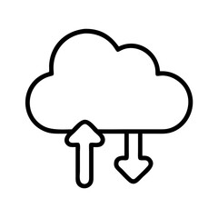 cloud icon, cloud line art - simple line art of cloud, perfect for cloud logos and icons