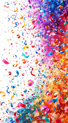 Vibrant Celebration: Confetti and Ribbons in a Festive Explosion