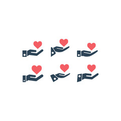 Valentine icons set : hand and heart