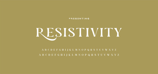 Luxury wedding alphabet letters font with tails. Typography elegant classic serif fonts and number decorative vintage retro concept for logo branding. vector illustration