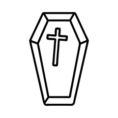 coffin icon, coffin line art - simple line art of coffin, perfect for coffin logos and icons