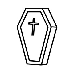 Obraz premium coffin icon, coffin line art - simple line art of coffin, perfect for coffin logos and icons