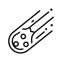 comet icon, comet line art - simple line art of comet, perfect for comet logos and icons