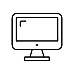 computer monitor icon, computer monitor line art - simple line art of computer monitor, perfect for computer monitor logos and icons