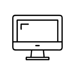 computer monitor icon, computer monitor line art - simple line art of computer monitor, perfect for computer monitor logos and icons