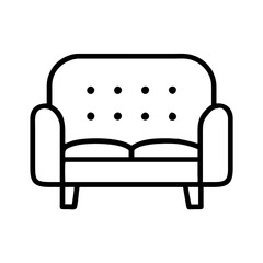 couch seating icon, couch seating line art - simple line art of couch seating, perfect for couch seating logos and icons