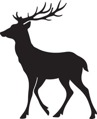 Reindeer silhouette vector illustration on white background