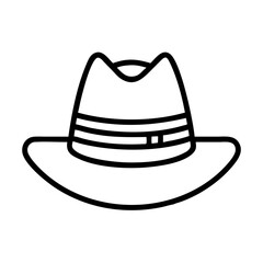 country hat icon, country hat line art - simple line art of country hat, perfect for country hat logos and icons