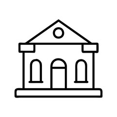 courthouse icon, courthouse line art - simple line art of courthouse, perfect for courthouse logos and icons