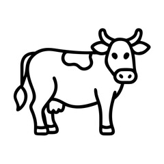 cow icon, cow line art - simple line art of cow, perfect for cow logos and icons