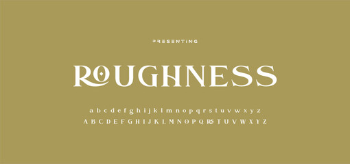 Luxury wedding alphabet letters font with tails. Typography elegant classic serif fonts and number decorative vintage retro concept for logo branding. vector illustration