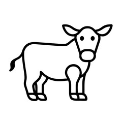 cow icon, cow line art - simple line art of cow, perfect for cow logos and icons