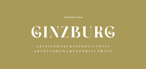 Luxury wedding alphabet letters font with tails. Typography elegant classic serif fonts and number decorative vintage retro concept for logo branding. vector illustration