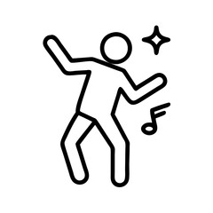dance icon, dance line art - simple line art of dance, perfect for dance logos and icons