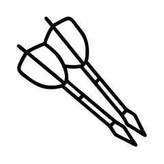 darts icon, darts line art - simple line art of darts, perfect for darts logos and icons