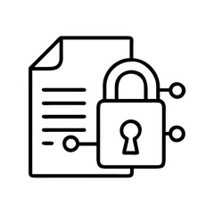 data encryption icon, data encryption line art - simple line art of data encryption, perfect for data encryption logos and icons