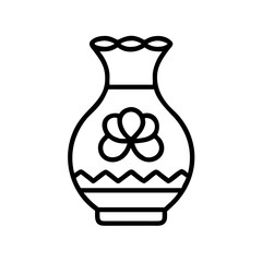 decorative vase icon, decorative vase line art - simple line art of decorative vase, perfect for decorative vase logos and icons