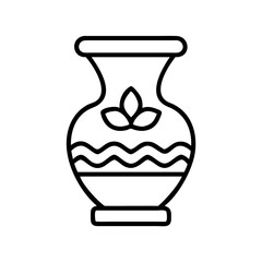 decorative vase icon, decorative vase line art - simple line art of decorative vase, perfect for decorative vase logos and icons