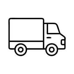 delivery truck icon, delivery truck line art - simple line art of delivery truck, perfect for delivery truck logos and icons