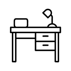 desk icon, desk line art - simple line art of desk, perfect for desk logos and icons
