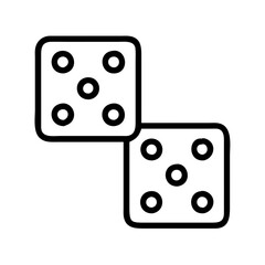 dice icon, dice line art - simple line art of dice, perfect for dice logos and icons
