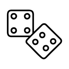 dice icon, dice line art - simple line art of dice, perfect for dice logos and icons
