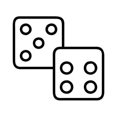 dice icon, dice line art - simple line art of dice, perfect for dice logos and icons