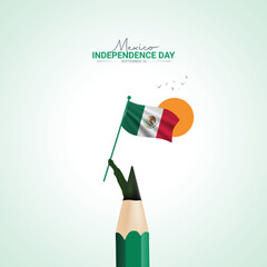 Mexico Independence Day. Flag Day creative Design for social media post