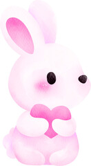 White Rabbit with pink heart
