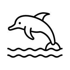 dolphin icon, dolphin line art - simple line art of dolphin, perfect for dolphin logos and icons