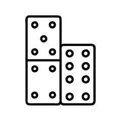 dominoes icon, dominoes line art - simple line art of dominoes, perfect for dominoes logos and icons