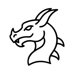 dragon icon, dragon line art - simple line art of dragon, perfect for dragon logos and icons