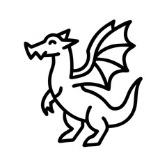 dragon icon, dragon line art - simple line art of dragon, perfect for dragon logos and icons