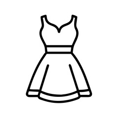 dress icon, dress line art - simple line art of dress, perfect for dress logos and icons