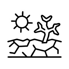 drought icon, drought line art - simple line art of drought, perfect for drought logos and icons